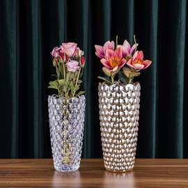 现代简约北欧客厅水晶花瓶花器样板房酒店会所装修室内摆件装饰